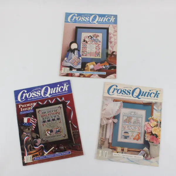 Lot of 3 Vintage Cross Quick Magazines 1988 Prem Issue & 2 1989 Issues Good