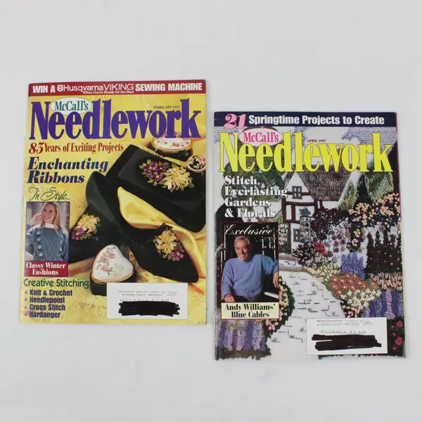 Lot of 2 VTG McCall's Needlework Magazines Feb & April 1997 Issues Good 