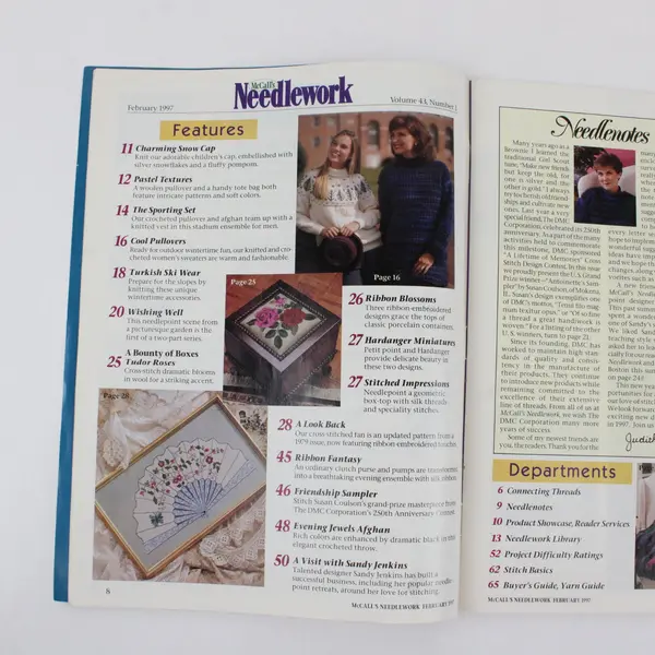 Lot of 2 VTG McCall's Needlework Magazines Feb & April 1997 Issues Good 