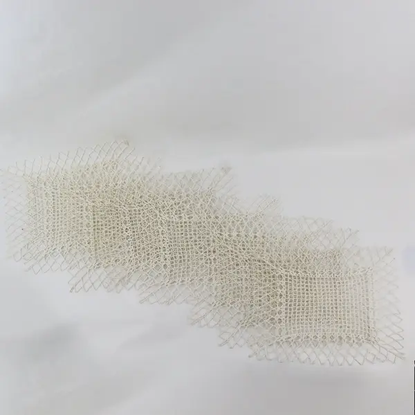 Set of 8 Vintage Off White Crocheted Starched Placemats 14"