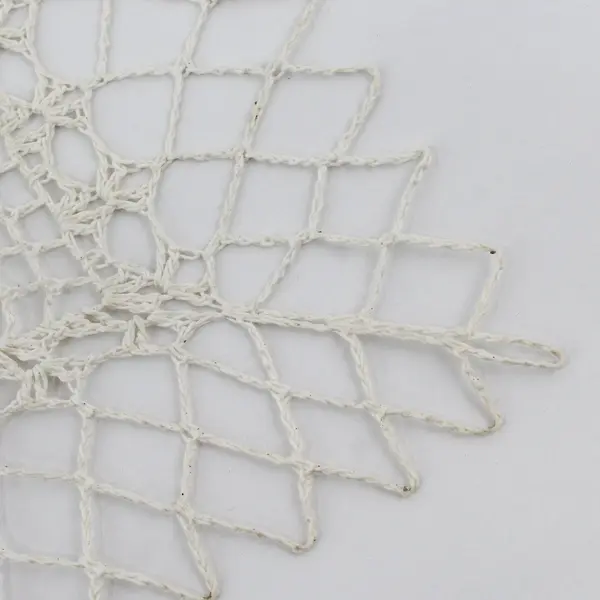Set of 8 Vintage Off White Crocheted Starched Placemats 14"