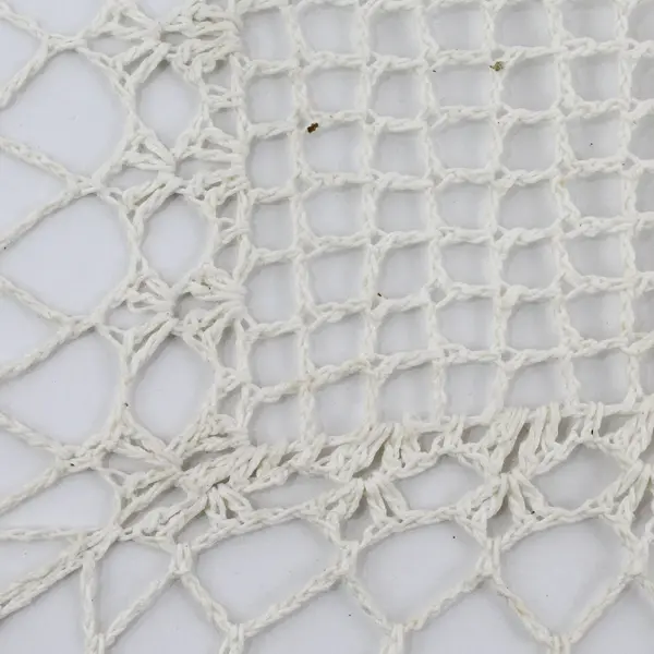 Set of 8 Vintage Off White Crocheted Starched Placemats 14"