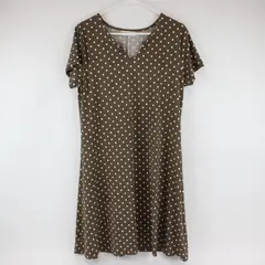 Jon & Anna Women Casual Brown Polka Dot Short Sleeve Dress Size M