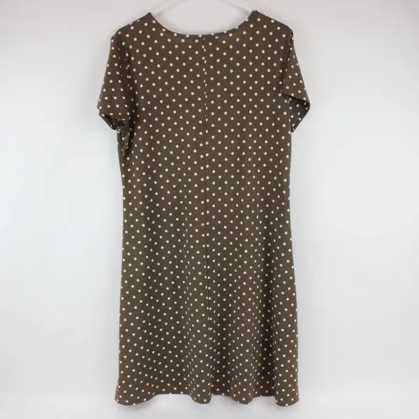 Jon & Anna Women Casual Brown Polka Dot Short Sleeve Dress Size M