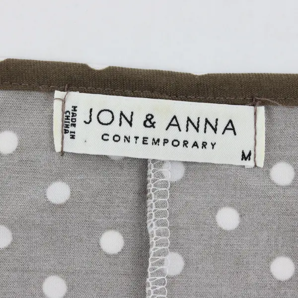Jon & Anna Women Casual Brown Polka Dot Short Sleeve Dress Size M