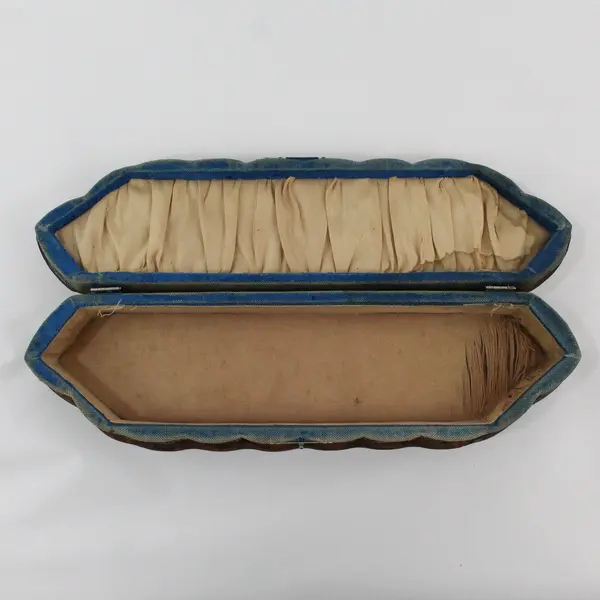 Antique Olive Wood Dresser Box 15in Decorative Storage Collectible FLAWED