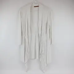 Belldini White Open Front Cardigan Sweater Womens Large Neutral Office 