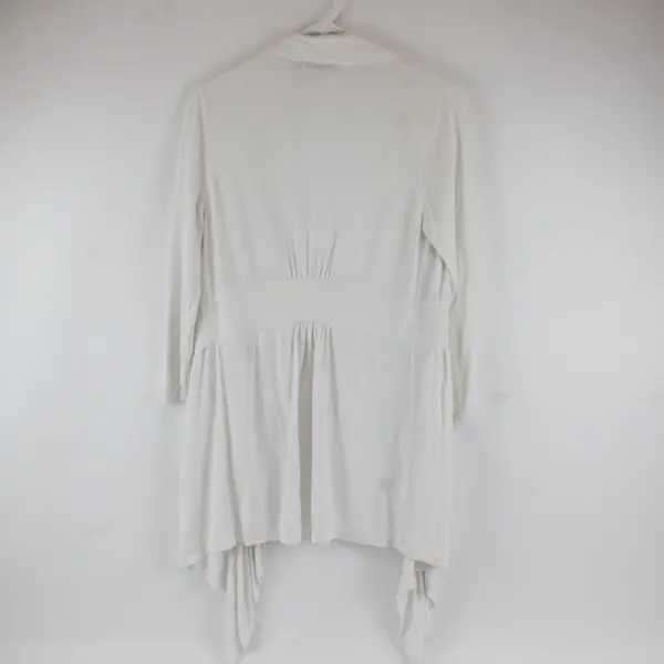 Belldini White Open Front Cardigan Sweater Womens Large Neutral Office 