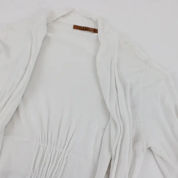 Belldini White Open Front Cardigan Sweater Womens Large Neutral Office 