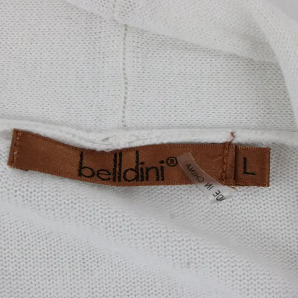 Belldini White Open Front Cardigan Sweater Womens Large Neutral Office 