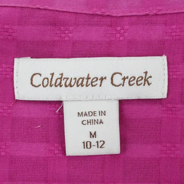 Coldwater Creek Women's M Pink Button Up Semi-Sheer Long Sleeve Shirt