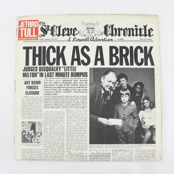 Jethro Tull Thick As A Brick 12" Vinyl Record 