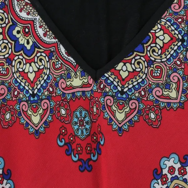 iZ Byer Women's M Red and Black Multi Color Paisley V-Neck Tank Top