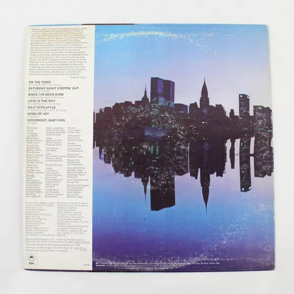 Webster Lewis On the Town 12" Vinyl Record