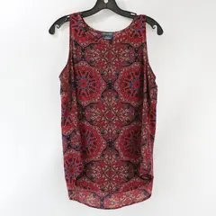 Van Heusen Women's Small Red Multi-color Paisley Kaleidoscope Tank Top
