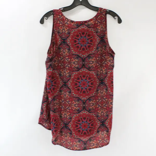Van Heusen Women's Small Red Multi-color Paisley Kaleidoscope Tank Top