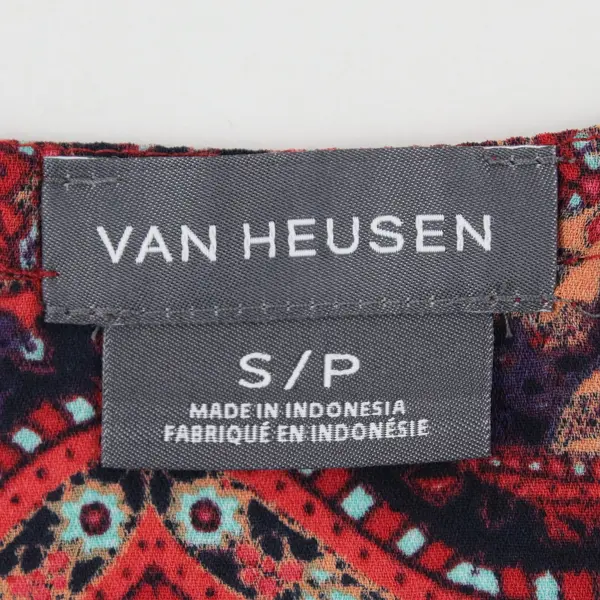 Van Heusen Women's Small Red Multi-color Paisley Kaleidoscope Tank Top
