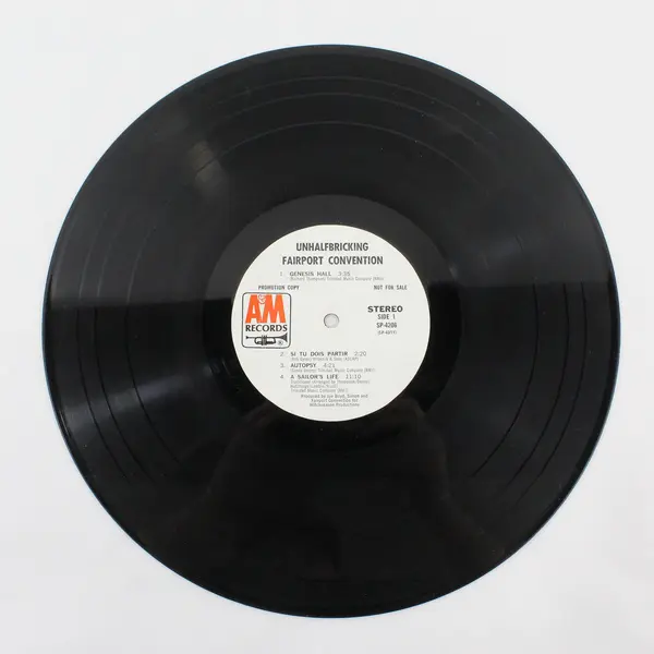 Fairport Convention Unhalfbricking Promo Copy 12" Vinyl LP A&M