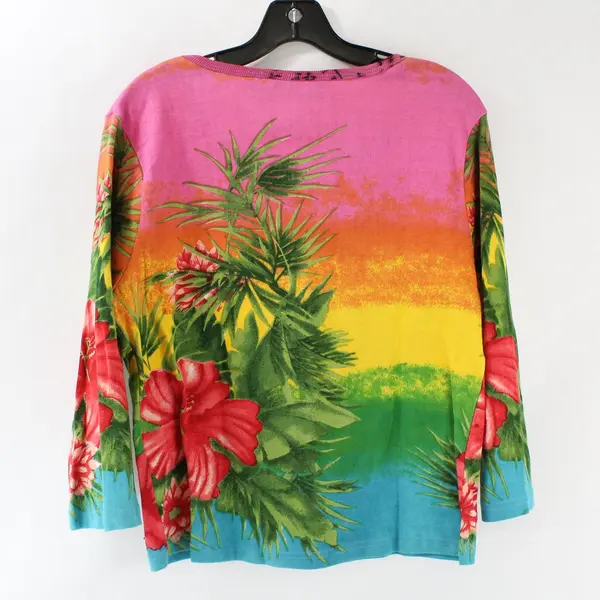Vintage Take Two Clothing Co. Women's PXL Tropical Sunset Rhinestones Top