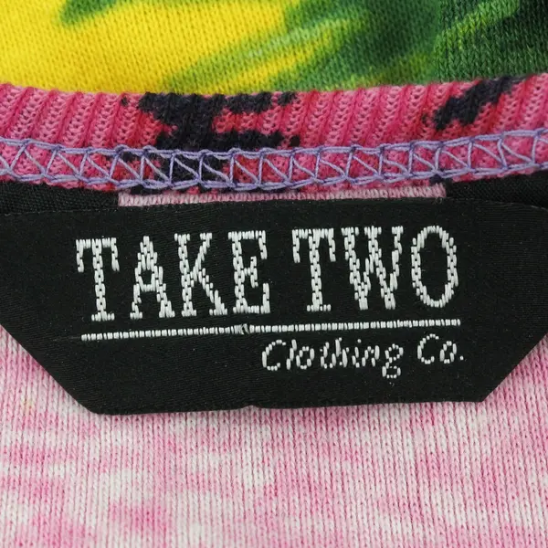 Vintage Take Two Clothing Co. Women's PXL Tropical Sunset Rhinestones Top