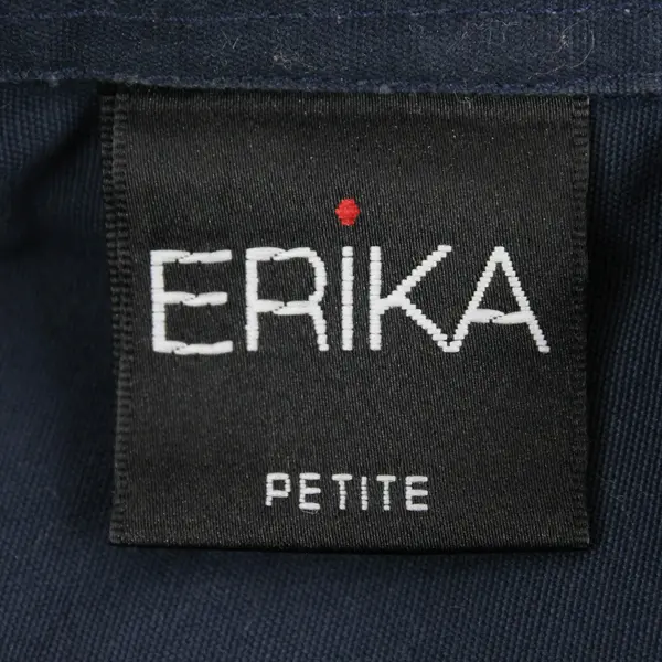 Erika Petite Women's PL Blue Button Up Long Sleeve Cotton Jacket 