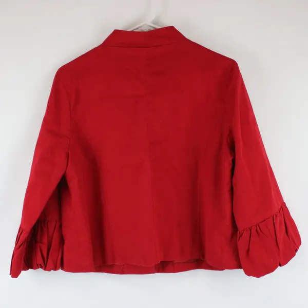 Vintage SayWhat Women's Large Red Button Up Cotton Jacket Jumbo Buttons