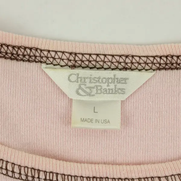 Christopher & Banks Women's Large Pink "Chocolate" Themed Long Sleeve Shirt
