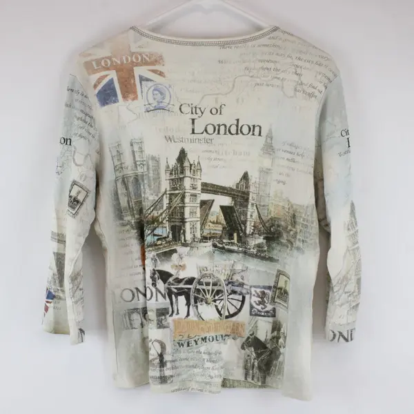 Christopher & Banks  "City of London"  3/4 Sleeve Shirt Women's L