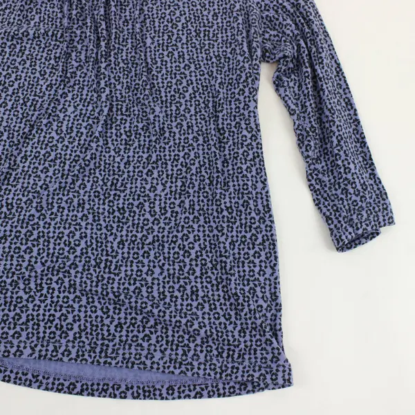 Croft & Barrow Purple Black Abstract Print Long Sleeve Blouse PL
