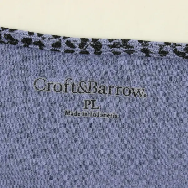 Croft & Barrow Purple Black Abstract Print Long Sleeve Blouse PL
