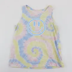 Wonder Nation Children's Pastel Tie Dye Smiley Face Tank Top Medium (7-8)