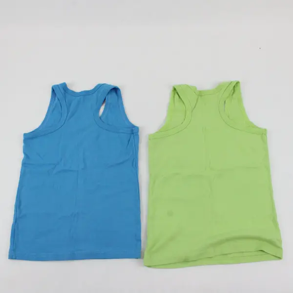 Unbranded Set of Two Blue and Green Children's Tank Tops M 7-8