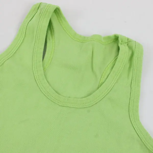 Unbranded Set of Two Blue and Green Children's Tank Tops M 7-8