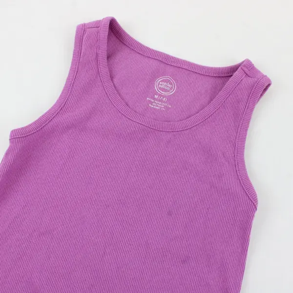 Wonder Nation Children's Purple Ribbed Tank Top M(7-8)