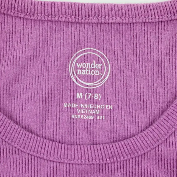 Wonder Nation Children's Purple Ribbed Tank Top M(7-8)