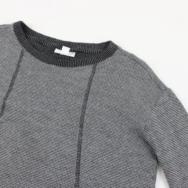J. Jill Women's Black and White Waffle Knit Long Sleeve Sweater Shirt Sz XS 