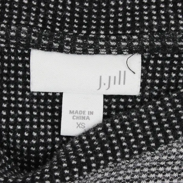 J. Jill Women's Black and White Waffle Knit Long Sleeve Sweater Shirt Sz XS 