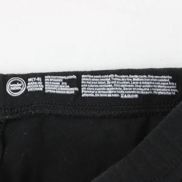 Wonder Nation Children's M (7-8) Black Cotton Biker Shorts