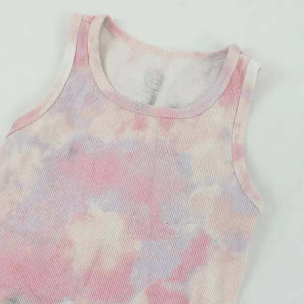 Wonder Nation Children's Pink and Purple Tie Dye Tank Top M (7-8)