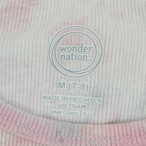 Wonder Nation Children's Pink and Purple Tie Dye Tank Top M (7-8)