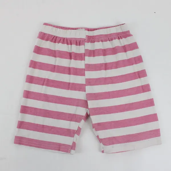 Children's Pink and White Striped Cotton Biker Shorts Size 8