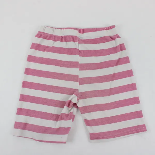 Children's Pink and White Striped Cotton Biker Shorts Size 8