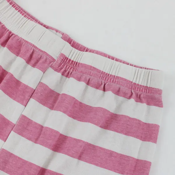 Children's Pink and White Striped Cotton Biker Shorts Size 8