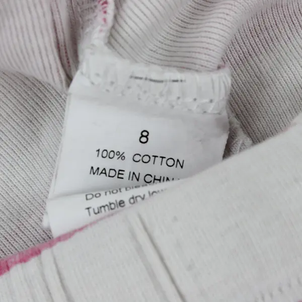Children's Pink and White Striped Cotton Biker Shorts Size 8