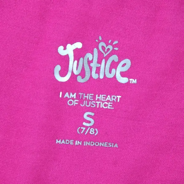 Justice Sport Pink Butterfly Graphic T-Shirt Girls Size S(7-8) Knotted Front