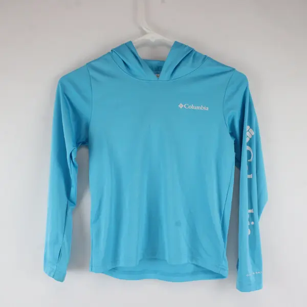 Columbia Sportswear Youth S(8) Blue Hooded Long Sleeve Performance Top