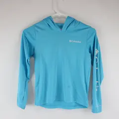 Columbia Sportswear Youth S(8) Blue Hooded Long Sleeve Performance Top