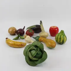 Lot of 12 Mixed Faux Fruit & Vegetables Decorative Home Decor