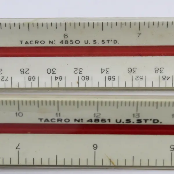 Lot of 2 Tacro Architect Triangular Drafting Rulers Numbers 4850 And 4851