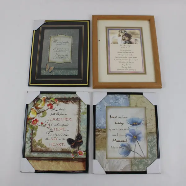 Lot of 4 Framed Sayings Wall Decor Home Office Art